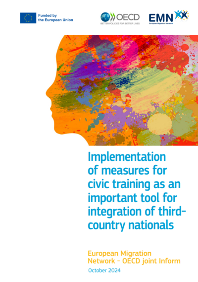 Coverbeeld EMN Inform ‘Implementation of measures for civic training as the main tool for integration of third-country nationals’