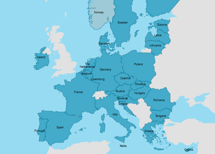 EMN-leden: lidstaten Europese Unie met Noorwegen